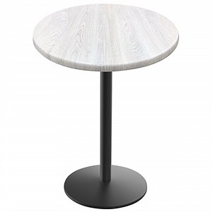 Holland Bar Stool OD214-2236BWOD30RWA EnduroTop 30" Round White Ash Wood Laminate Outdoor / Indoor Counter Height Table with Round Base