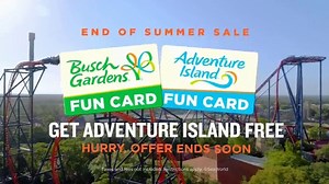 Busch Gardens End of Summer Sale TV Spot, 'Tigris and Adventure Island'