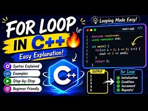 For Loop in C++ 🔥 | Looping Explained with Examples | Beginner Friendly