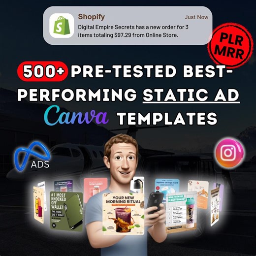 500  Meta Ad Canva Templates: Marketing & Email (PLR/MRR) - Etsy
