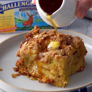 777K views · 730 reactions | AD | Want French toast without the hassle? Make this easy Overnight French Toast Casserole with sweet, buttery streusel topping instead! Simply prep it the night before and bake the next morning for a breakfast that’s full of the flavor you love with minimal effort. Sponsored by Challenge Butter Overnight French Toast Casserole >>> https://www.mybakingaddiction.com/overnight-french-toast-casserole/ | My Baking Addiction | Facebook