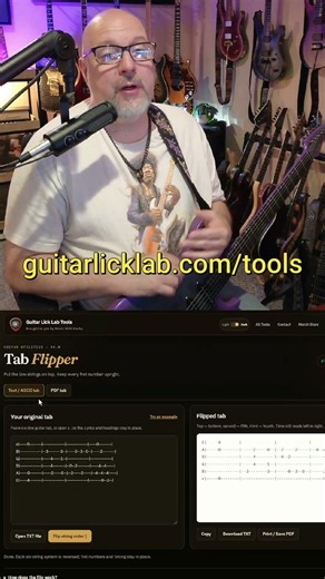How to Flip Guitar Tabs Free Inverted Tab Tool #shorts