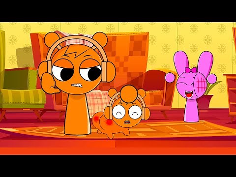 Oren Baby fought over a teddy bear with Pinki Baby, making mom Oren angry - Sprunki Funny Animation
