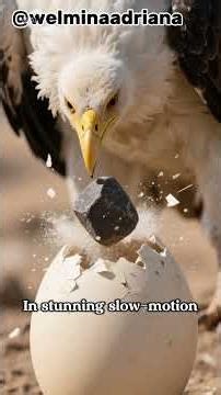 ☆​Egyptian Vulture DESTROYS Ostrich Egg using a Rock! #Shorts #Vulture #Nature #ToolUse #viral