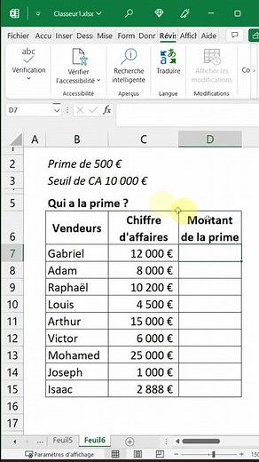 Fonction conditionnelle simple #excel #exceltips #shorts