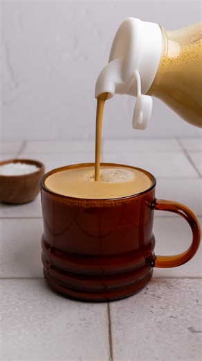HOMEMADE SALTED CARAMEL CREAMER 😮‍💨🤌🏽 Comment the word CREAMER for my salted caramel creamer recipe and alllll my other homemade creamer recipes like hazelnut, French vanilla, strawberry mocha and more 🫶🏽 Once I started making coffee creamer at home, my whole life changed, genuinely. I love that I can adjust the sweetness, the creaminess, and the ingredients! I promise, it’s worth the two minutes of effort😉 #coffeecreamer #homemadecreamer #creamerrecipe | Katerina Faith