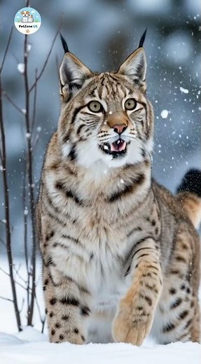 Canadian Lynx Walking Through Snow | Rare Wild Cat in Winter ❄️🐾 | petzoneus1