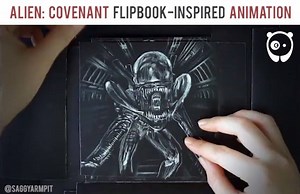205K views · 2.4K shares | Alien: Covenant flipbook-inspired animation by Serene Teh: goo.gl/iCLHUu | Bored Panda Art | Facebook