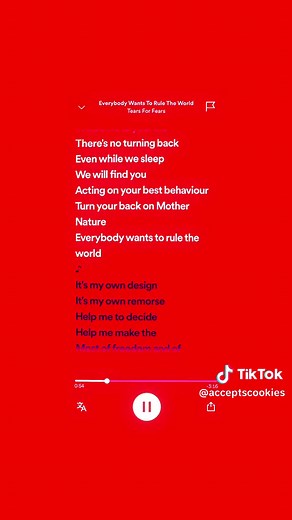 Everybody Wants to Rule the World - Tears for Fears Lyrics