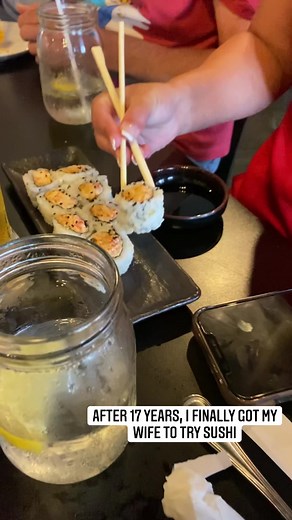 2.7M views · 15K reactions | She attempted to try sushi, but she may have just tried soy sauce. 藍 Mrs. Cajun Ninja | The Cajun Ninja | Facebook