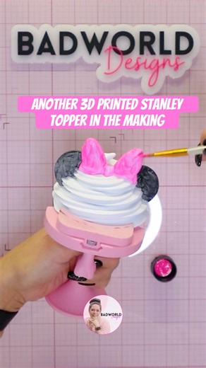 Watch as I bring this 3D printed topper to LIFE! 🎀🖤🎀🖤 #topper #minniemouse #tutorial
