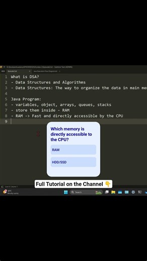Which memory is directly accessible to the CPU? #dsa