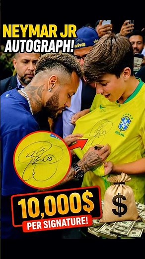 Neymar Jr’s Signature Is Worth $10,000?! 😱⚽ #Neymar #shorts