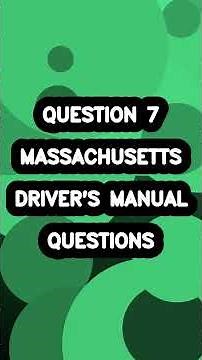 .Massachusetts RMV Permit & Driver’s License Exam 2026 — REAL Practice Questions