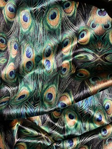 Peacock Feathers Velvet Fabric: Elegant Upholstery Material Fabric by the Yards - Etsy
