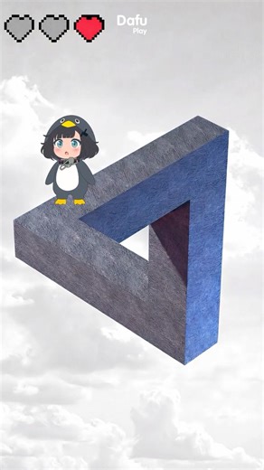 GUGUGAGA Penguin Wait… HOW! 😂 Geometry Gone Crazy #gugugagapenguin #memes #funny #illusion