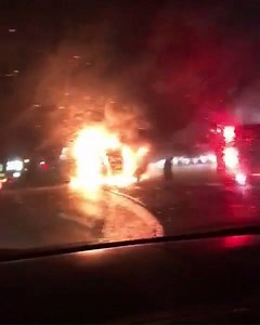 7.6K views · 50 reactions | A big rig caught on fire Wednesday morning on the southbound lane of Highway 99 leading up to the 43 offramp in Selma. The ramp was closed for several hours. (Video: Chris Isaac Caldero) | FOX26 | Facebook