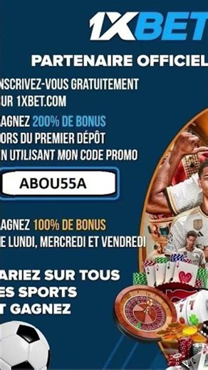 Parié avec 1xbet partners Guinée Conakry inscription avec le code promo ABOU55A