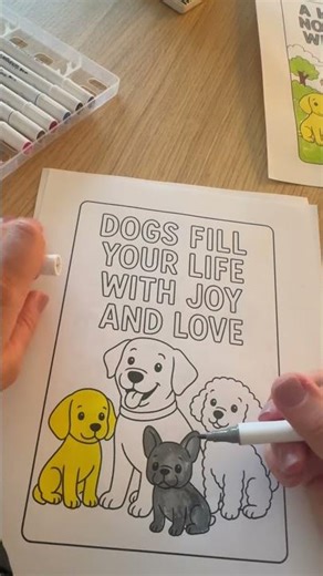 ASMR Dogs Coloring Session | Color with Me | Adult Coloring #shorts