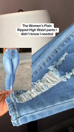 Stylish Women's Plain Ripped High Waist Pants for All