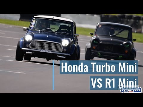 *ENGINE SWAPPED MINIS BATTLING ON TRACK* Vtec Turbo Classic Mini vs Yamaha R1 Powered Mini