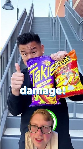 Hot Cheetos vs takis drop test