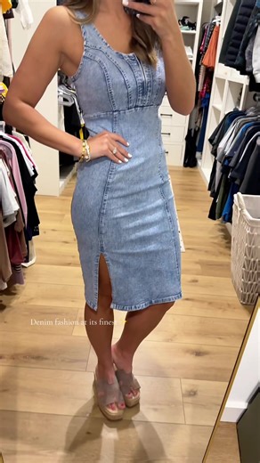 Women’s fitted denim dress #denimdress #womensfashion #denim