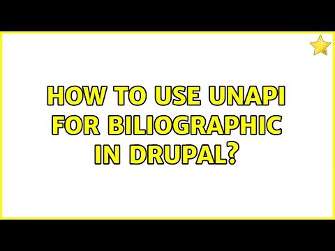 How to use unapi for biliographic in drupal?