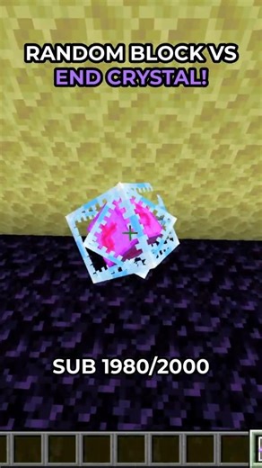 WHICH BLOCK SURVIVES THE END CRYSTAL? #minecraft #minecraftshorts #fadinhas