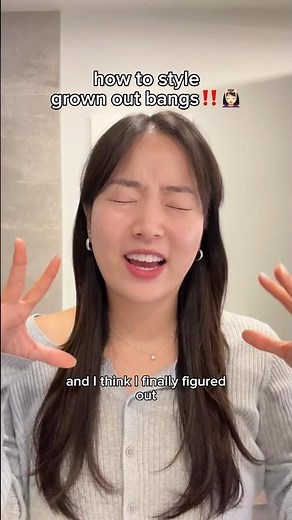 how to style GROWN OUT BANGS 💆🏻‍♀️ #hairtutorial #curtainbangs