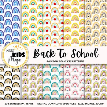 Back to School Classroom Décor or Bulletin Board Background Rainbow Patterns