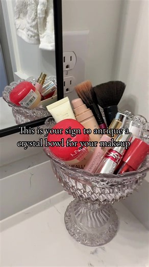 Antique Crystal Bowl Makeup Organizers