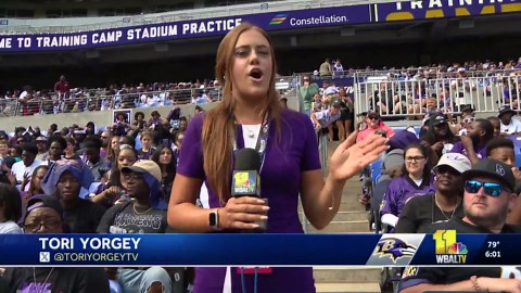 Ravens fans pack stadium practice