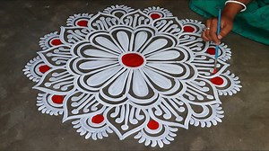 rangoli for diwali easy and beautiful / Beautiful Rangolis For Diwali Festival #rangoli #rangolidesigns #satisfyingvideo #Diwali #art #relaxingvideo #diwalirangoli #bigrangoli #diwalialpona #rangolidesign #kolamdesign #mugguludesigns | Shyamali Rangoli Art