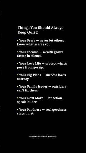 7 Things You Should Always Keep Quiet! #SilencelsPower #PsychologyFacts #StayPrivate #selfgrowth