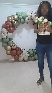 Decoración con globos en aro para cumpleaños | Arte con globos meli