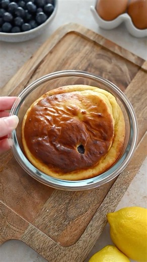 Lemon Blueberry Baked Pancake #shorts #pancake #glutenfree #recipe #highprotein #summer