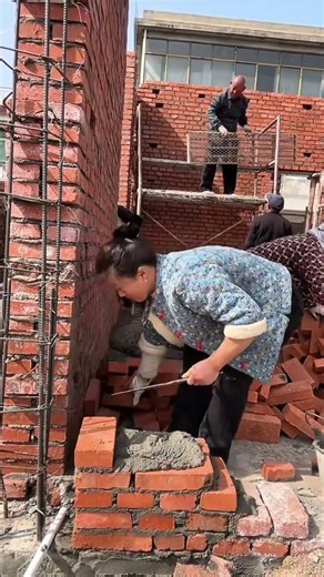 Building a sturdy foundation post with arranged bricks to ensure lasting strength and support #viral