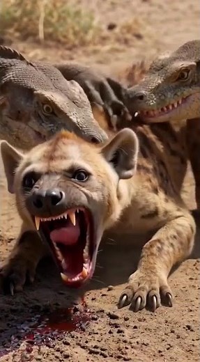 Komodo Dragons Attack Hyena! Most Intense Wildlife Battle Ever Caught on Camera 😱