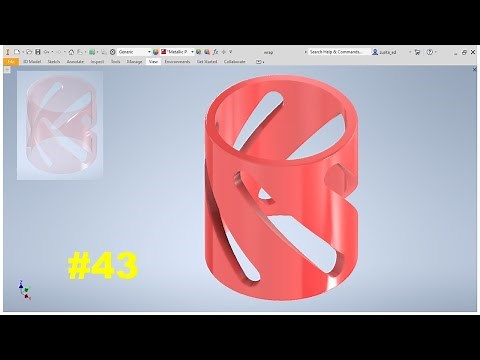 Autodesk Inventor Tutorial: Emboss-Wrap Sketch on Surface. CAD Exercise #43 ⚙⚙🔩👍