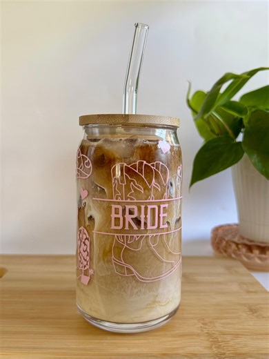 Western Bride Cowboy Boot Glass Cup 16oz | Iced Coffee | Bridal, Wedding, Engagement Gift - Etsy