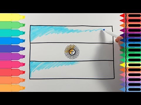 How to Draw Argentina Flag - Drawing the Argentinian Flag - Art Colors for Kids | Tanimated Toys