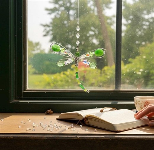 Beaded Wire Dragonfly Suncatcher - Etsy