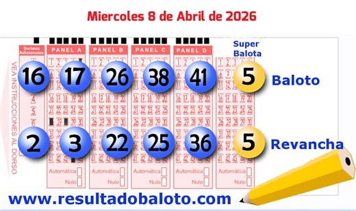 Baloto Miércoles 8 de Abril de 2026. Premios del día