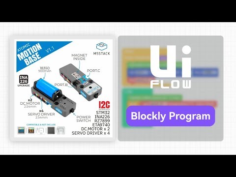 A steering gear with DC motor drive base | Atomic Motion Base v1.1