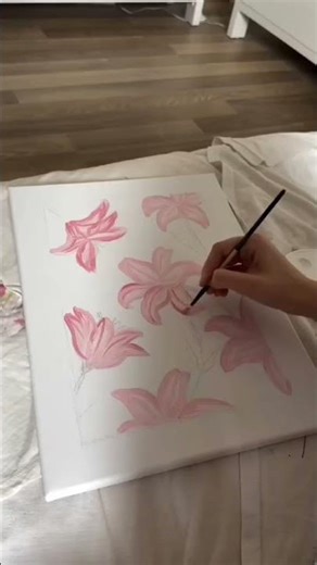 Easy Lily Painting for Kids & Beginners | Flower Art Tutorial