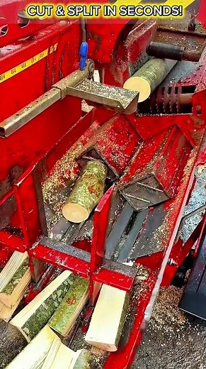 2-in-1 Firewood Processor – Cut & Split Logs in Seconds! Satisfying Wood Processing Machine.