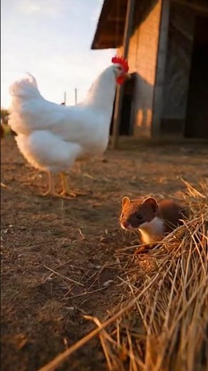 UNBELIEVABLE: Weasel Raids Chicken Coop for His Babies! 😱​ #wildlife #weasel #nature