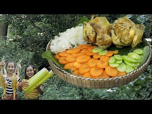 Roast chicken on Banana tree with Cola Java #cooking