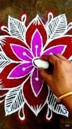 Traditional Rice Flour Art 🌸|Tamil Creative kolam #shortsfeed